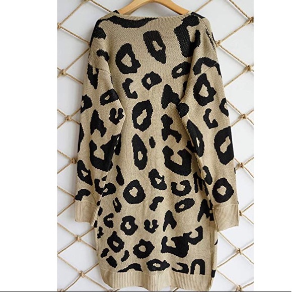 ‘VITA’ Long Leopard Print Cardigan - Picture 6 of 8